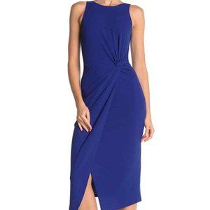 Love...Ady Twist Front Scuba Crepe Dress Blue Size XS NWT